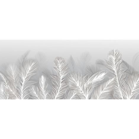 Magnetmatte für Heizkörperabdeckung, weiße Blätter, Boho-Stil, 60 x 100 (1/3)