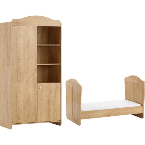 Lit évolutif 70x140 et armoire 2 portes Vox Megeve Bois (1/5)