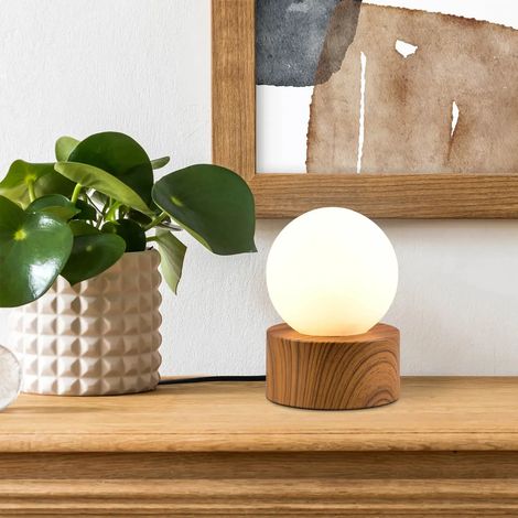 Lampe de table COUNTESS RL brun, abat-jour blanc mat E14 (1/5)