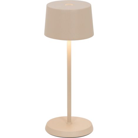 Zafferano OLIVIA PRO MICRO Lampada a led da tavolo Sabbia ricaricabile e dimmerabile (1/4)