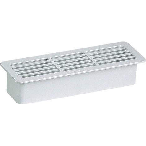 Grille extérieure rectangulaire pvc - Décor : Blanc - Section : 55 x 220 mm - Matériau : PVC - S&P