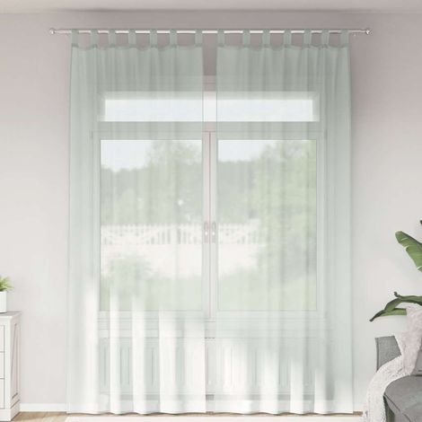 Voile Curtains with Loops 2 pcs Light Grey 140x260 cm vidaXL