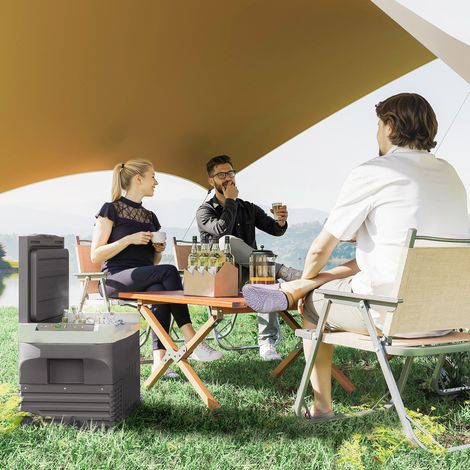 Glacière à compresseur 30 litres. glacière électrique avec LED. mode ECO. connexion. fonction maintien au frais. noire