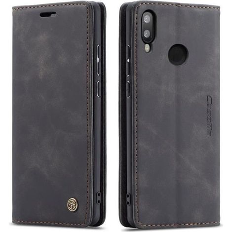 【SmartLegend】Coque Bumper Huawei P smart(2019)/Honor 10 Lite Housse Cuir Premium Flip Case Portefeuille Etui Noir (1/4)