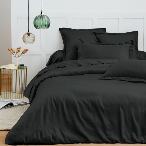 Parure de draps 4 pièces "Premium" pour lit 140 x 190 cm Truffe Coton Pur -  - (1/4)