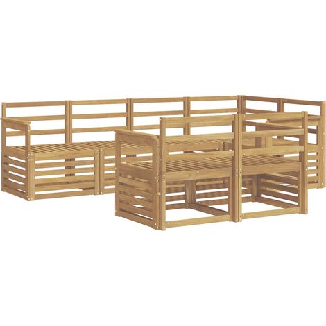 Set di divani da esterno 7 pcs Bianco 247 x 128,5 x 73 cm vidaXL (1/5)