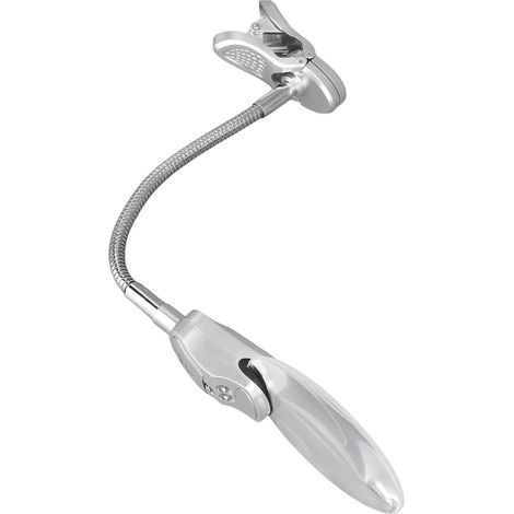 Loupe avec lampe intégrée, col de cygne flexible et réglable, à pince, idéale pour la lecture, le travail au lit, les loisirs créatifs et la couture. (1/5)