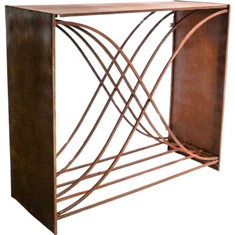 Outdoor X shape Log Storage - L38 x W100 x H88 cm - Rust