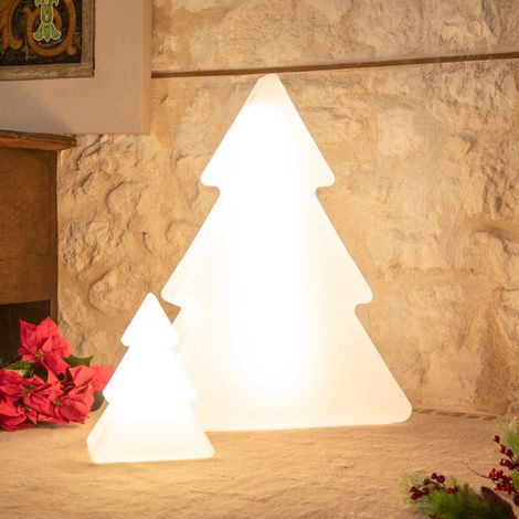PINUS 100 Arbre de Noël câblé avec lumière LED chaude 3000K très résistant à l'extérieur. Fabriqué en polyéthylène en Espagne (1/4)