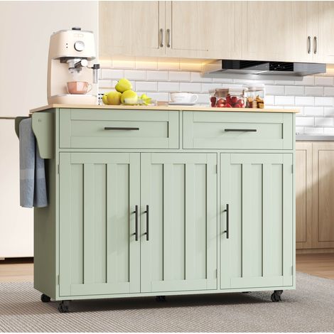 Mobile cucina con ruote e piano pieghevole OKMYHOME (1/5)