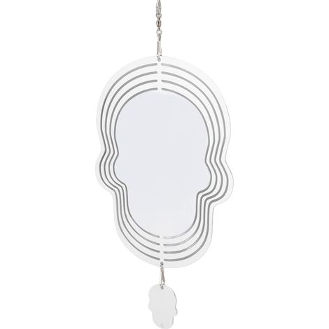 Carillon éolien blanc, simple et délicat, décoratif et résistant aux intempéries, pour lampe, arbre ou mur, motif crâne. (1/5)