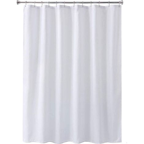 Dicker, einfarbiger Duschvorhang aus Polyester, wasserdicht und schimmelresistent, ideal für Badezimmer und Hotels. Dieser einfarbig weiße Duschvorhang aus Polyester (120 g/m², 120 x 200 cm – Crezuo)