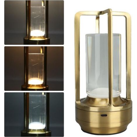 Lampe De Table - Tactile Dimmer - 3 Color Temperatures - USB Rechargeable - 2000 Mah Battery - For Desk Or Camping (1/3)