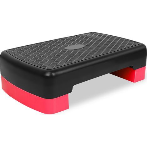 AMXCNOY Fitness Step Platform, Aerobic Stepper 45.72cm Step Platform Height Adjustable: 10.16cm–15.24cm Convenient Storage, Red (1/5)