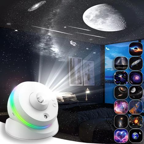 Projecteur Ciel Etoile Galaxie, Planétarium Projecteur 13 en 1, Veilleuse Galaxy Projector avec Rotation à 360°, Projection Constellation HD 4K pour Chambre d'Enfants [Classe Énergétique C] (1/5)