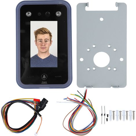 Poignée biométrique faciale 4.3 pouces, système de reconnaissance dynamique des visages pour pointage horaire, idéal pour immeubles de bureaux. (1/5)