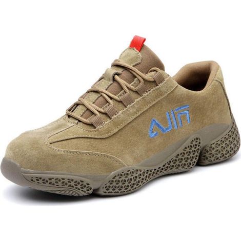 Chaussures de sécurité pour hommes, chaussures de travail légères, anti-écrasement et anti-perçage, kaki (fourseasons) -41 (1/4)