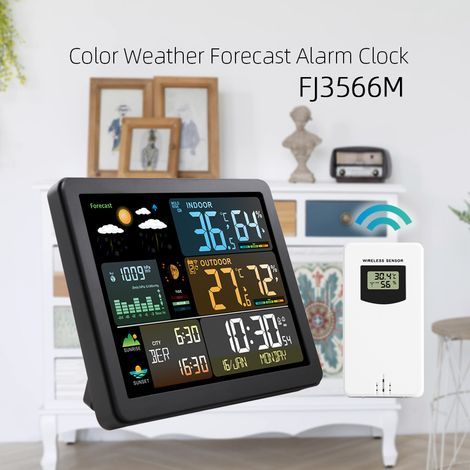 FJ3566M Smart Weather Station, Color Display, Temperature/Humidity Sensor, Forecast, Moon Phase (1/5)