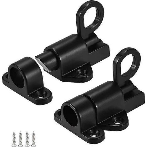 Lot de 2 verrous coulissants à ressort, utilisés pour la fermeture automatique de portes et les verrous de canon de fusil. (1/5)