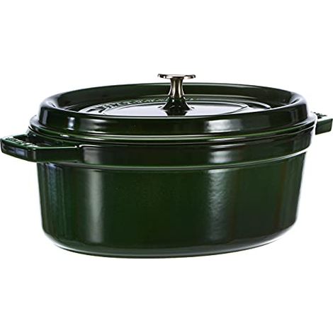 STAUB Casseruola/Cocotte in Ghisa, Ovale 29 cm, 4.25 Litri, Verde (Basilico) (1/4)