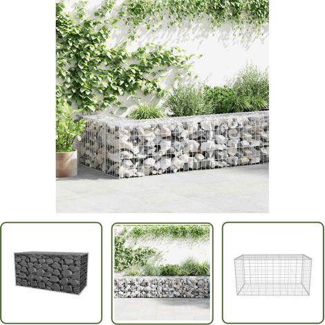 The Living Store Panier de gabion Acier galvanisé 100x50x50 cm - Paniers De Gabions - Cloture Metallique - Clotures Jardins - Barrieres Jardin - Decoration Exterieur (1/5)