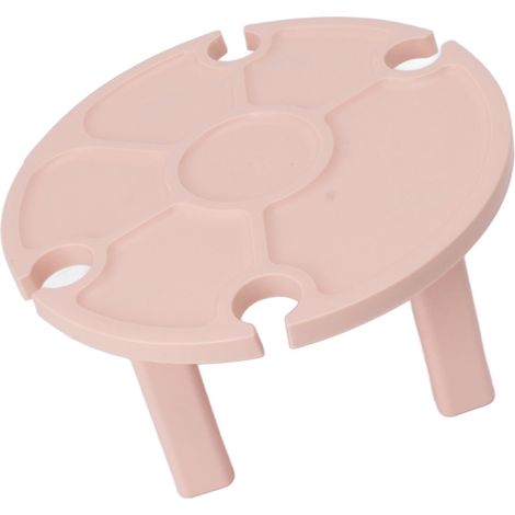 Table de pique-nique portable avec porte-verres à vin, table pliante pour l'extérieur, table pliante pratique en plastique rose pour les fêtes en plein air (1/5)