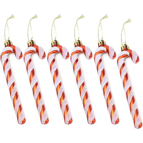 Bâtonnet En Sucre D'orge Gonflable - Décoration De Noël Pour Arbre - 13 Cm - Lot De 6 (1/5)