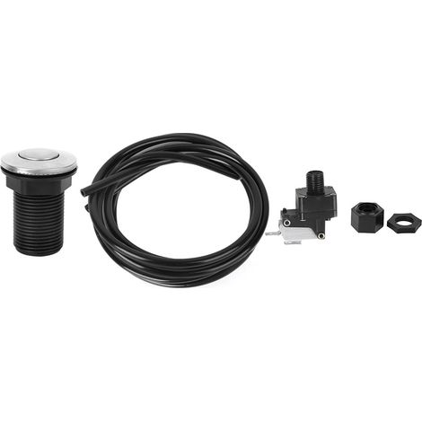 Bouton-poussoir à activation pneumatique pour broyeur d'évier et kit de bouton-poussoir pour tuyau d'air de baignoire (1/5)