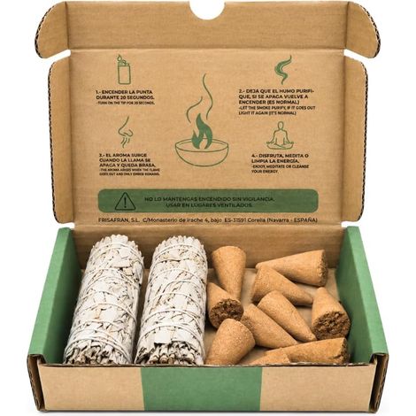 Kit Purification Énergétique Complet - Sauge Blanche (2 pcs) + Palo Santo (10 Bâtons) - Encens Naturel pour Maison, Yoga et Relaxation (1/5)