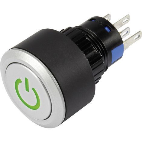 TRU COMPONENTS 1303030 LAS1-AWY-11T/G/12V/P Drucktaster 250 V/AC 3 A 1 x Aus/(Ein) tastend Grün IP6