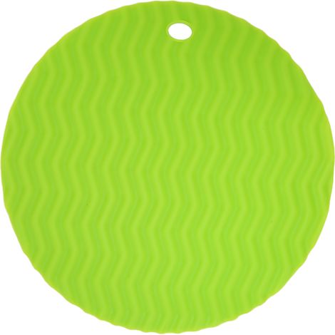 Tapis rond en silicone alimentaire antidérapant, patins isolants pour casseroles avec trou de suspension, vert, pour salon de beauté et maison (1/5)
