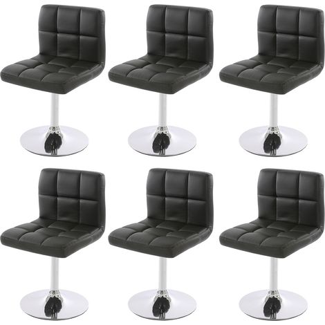 [NUNCA USADO] Lote de 6 sillas de comedor Silla giratoria Silla Kavala polipiel cromo, gris (1/5)