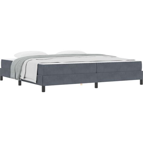 Maison Exclusive - Letto a molle con materasso Grigio scuro 200 x 220 cm Tessuto