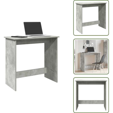 vidaXL Bureau Gris béton 80x40x75 cm Aggloméré (1/5)