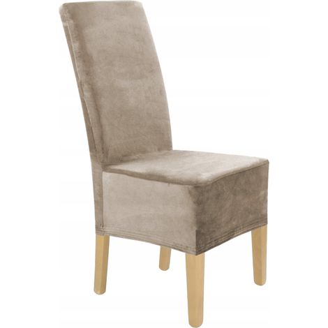 Coprisedia XXL in velluto elastico color beige cappuccino [21°] (1/5)
