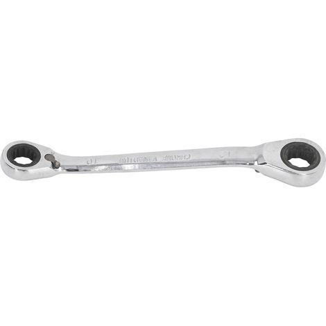 Clé à cliquet double à 72 dents avec mécanisme de dégagement rapide antidérapant, adaptée aux réparations automobiles et de garage. (1/5)