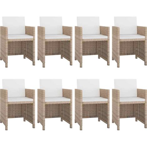 Ensemble à manger d'extérieur et coussins 9 pcs Mobilier de jardin résine tressée (1/5)