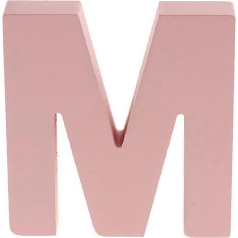 Lettres décoratives murales en bois rose de 26 lettres de l'alphabet-M (1/5)