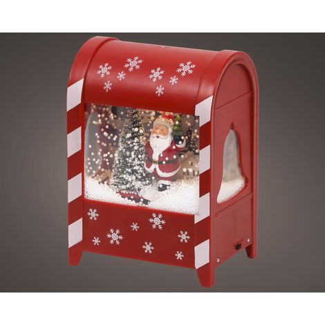 Cassetta delle lettere LED con nevicata 9,5 x 13,5 x 19 cm multicolore Peraga Christmas