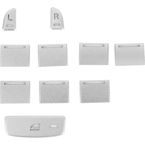 10 Stück Fensterheber-Knopfverkleidung, silberfarbener Aufkleber aus Aluminiumlegierung, passend für Jaguar XF 2012–2015 (1/5)