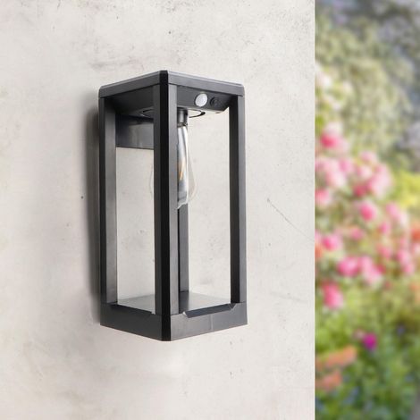 Lampe murale LED solaire 2,5W, 2700K (chaud), protection IP54, angle 360°, finition noire, installation facile, idéale pour espaces extérieurs. (1/5)