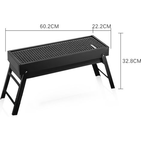 Barbecue pliable sans fumée pour extérieur, grand gril à charbon BBQ portable, réchaud de camping familial, sans plaque à charbon (1/2)