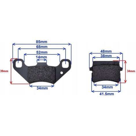 Plaquettes de frein QUAD ATV adly PGO quadzilla 110 125 Bashan Shineray Loncin
