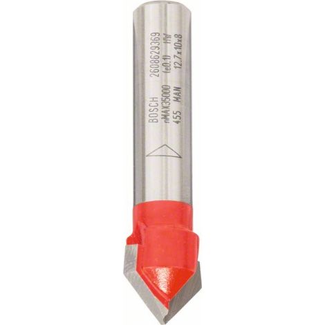 Bosch V-Nutfräser, 8 mm, D 12,7 mm, L 10 mm, G 44,5 mm, 90° (1/9)