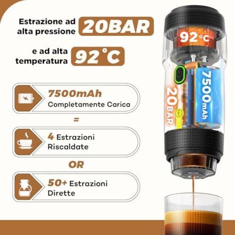 Machine à Expresso Portable 3 en 1, 20 Bars de Pression, Chargeur de Voiture USB, Machine à café Automatique à Capsules, Petite Machine à Expresso de Voyage pour Camping Machine à Expresso Portable 3 en 1, 20 Bars de Pression, Chargeur de Voiture USB, Machine à café Automatique à Capsules, Petite Machine à Expresso de Voyage pour Camping