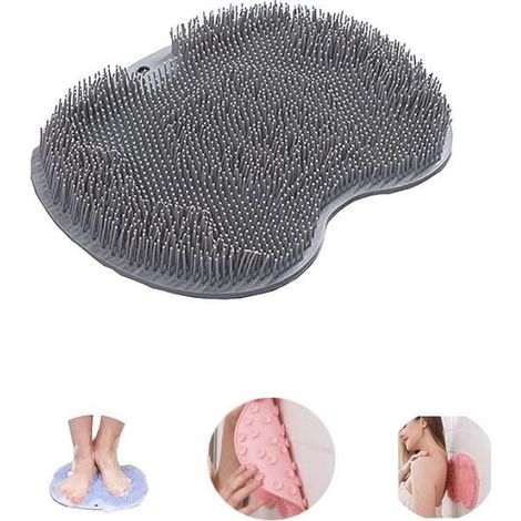 (Rosa, Grau, Blau) Silikon-Fußmassagebürste, rutschfeste Badematte, Badematte zur Linderung von Fußschmerzen, Grau (1/4)