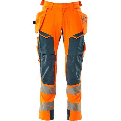 Mascot Warn-Stretchhose mit Hängetaschen 19031-711 Gr. 28 hi-vis orange/dunkelpetroleum (1/4)