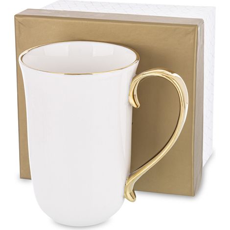 Tazza in porcellana bianca, argento (1/5)