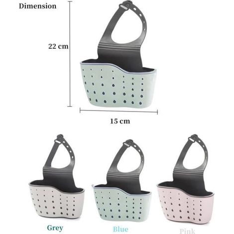 3 Pcs Supports d'Éponge pour Évier De Cuisine à Suspendre, Éponge à Savon Égouttoir Panier Suspendu, Panier de Rangement (1/4)