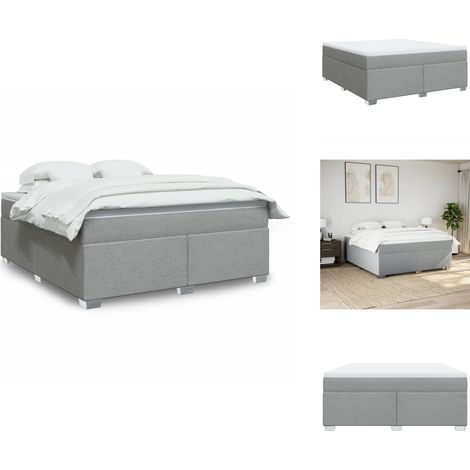 Sommier à lattes de lit avec matelas Gris clair 180x200cm Tissu - Sommier À Lattes De Lit - Sommiers À Lattes De Lit - Lit - Meuble De Chambre À Coucher (1/5)